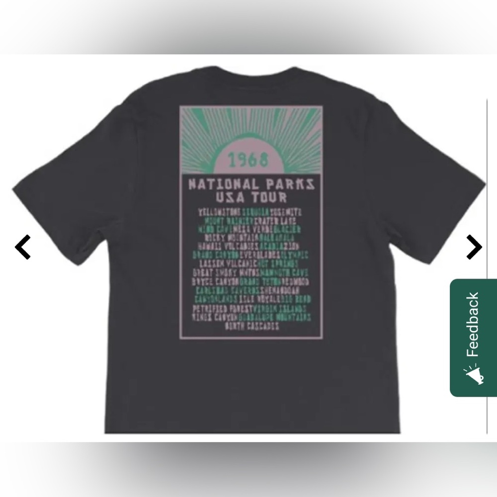 💫Parks Project Women’s 1968 All Parks Boxy Tee, Dark Gray, XS, Gently Worn - Picture 3 of 15